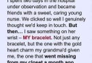 I Recognized My Missing Bracelet on a Nurse’s Wrist, and the Truth Changed Everything